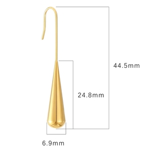 LT-MS-046 5 orecchini a goccia minimalisti francesi in acciaio inox di alta qualità in acciaio irregolare orecchini gioielli per le donne - Product Image 4
