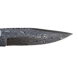 Couteau de chasse et de camping plein air à lame pleine, manche ergonomique en bois, acier Damas de haute qualité, lame fixe, OEM - Product Image 5