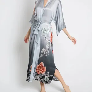 Long Pink Robe For Bride Maxi Satin Kimono For Women Bridal Shower Gift For Daughter Length Dressing Gown Bridesmaid Robe