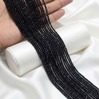 Perles de spinelle noire naturelle facettées de 2 mm, 3 mm, 4 mm, pierres précieuses en vrac pour la fabrication de bijoux