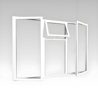 Ventana Moderna Blanca de PVC con Combinación de Ventana Panorámica y Toldo Superior, Vidrio Transparente Insonorizado para Renovación de Apartamentos Urbanos