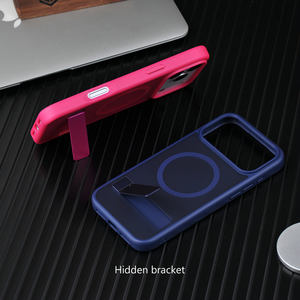 Étuis de téléphone à béquille magnétique pour iPhone 17 16 15 Pro Max Premium Invisible Metal Bracket Phone Cover pour iPhone 17 Air - Product Image 5