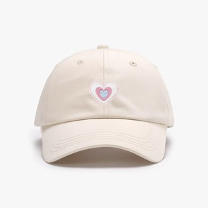 Hot Sale Heart Embroidery Baseball Cap Cute Adjustable Dad Hat for Women Girls - Product Image 3