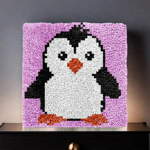 Kits de ganchos de pestillo personalizados, almohada de pingüino bonito, aguja de ganchillo, hilo liso, <span class=keywords><strong>punto</strong></span> de <span class=keywords><strong>cruz</strong></span>, gancho de pestillo, Kits de alfombras <span class=keywords><strong>para</strong></span> decoración de interiores de adultos - Product Image 4