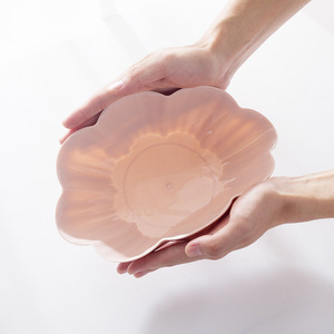 Flower Fruit Platter Ceramic Flower Shape Serving Dish For Home Office Party Snack Plate - Product Image 4