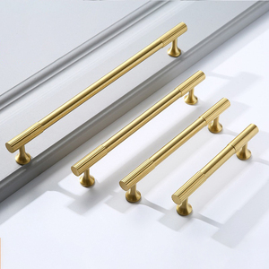 Rắn <span class=keywords><strong>Brass</strong></span> Kéo Xử Lý Đồ Nội Thất Phần Cứng Ngăn Kéo Tay Nắm Cửa Tuyến Tính Thẳng Sọc Tủ Bếp Xử Lý - Product Image 3