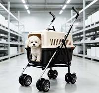 Poussette pliable pour animaux de compagnie à cadre métallique, approuvée par les compagnies aériennes, pour chats et chiens, chariot de transport extérieur, transfrontalier, best-seller