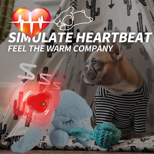 Nueva mascota cómoda ayuda conductual calor perro compañero felpa animales de peluche latido cachorro juguete con latido del corazón - Product Image 4