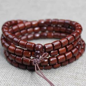 Zambian Blood Sandalwood <b>Bracelet</b> 108 Barrel <b>Beads</b> Unisex Religious Jewelry Ethnic Style Prayer <b>Bead</b> <b>Bracelet</b> - Product Image 1