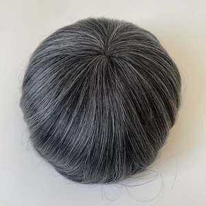 Prothèse capillaire pour <span class=keywords><strong>homme</strong></span> en cheveux Remy 100% naturels, couleur 1b30, courte, droite, à base fine, nouée à la main, aspect naturel et respirant - Product Image 4