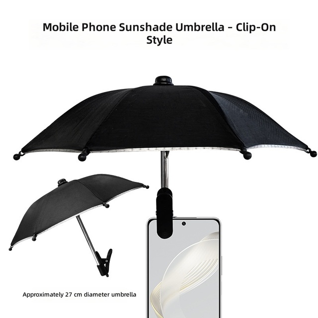 Cell Phone Umbrella Clip Outdoor Phone Sun Shade Shield with Flexible Angle Design Rain Protector Umbrella for Phones