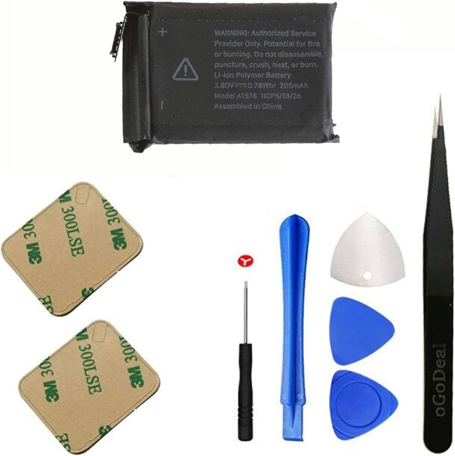 Brand New Watch Battery Pack for S1-S9 Models 40/41/42/44mm A2058/A2059/A2277/A2181+ Replacement Kit Made in AD