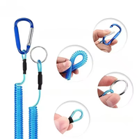 1-3m Stretch Porte-clés Élastique Ressort Corde Porte-clés Métal Mousqueton Anti-perte Pêche Ressort Cordon Fermoir Crochet