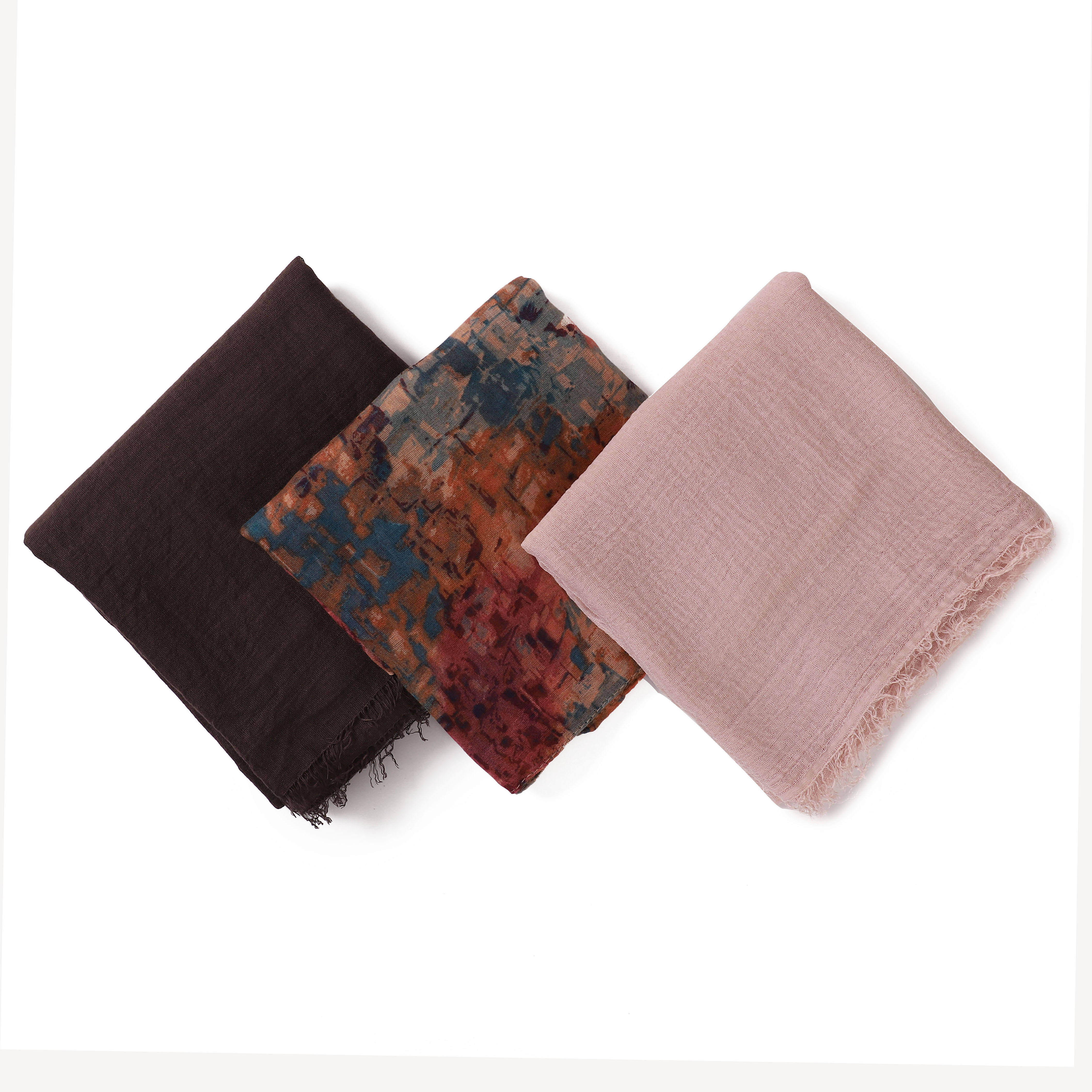 Pieces Set Wholesale Supplier Fashion Islam Arab Pakistani Shawl Muslim  Scarf Women Printing Scarves Cotton Viscose Hijab