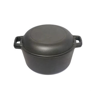 Pentole da campeggio Pre-stagionate da 5 quarti In ghisa 2-In-1 casseruola doppio uso In ghisa coperchio padella forno olandese - Product Image 1