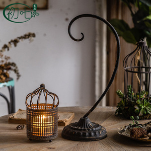 Farol de Escritorio de Hierro Forjado Calado Blanco A2501, Decoración Navideña, Candelabro Retro Francés - Product Image 4