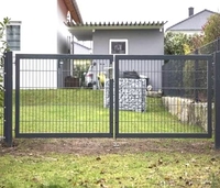 Portail extérieur en métal facile à installer sans creuser, résistant à la rouille, pour jardin et patio