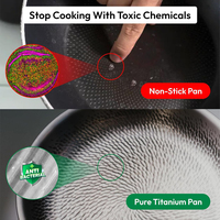 Poêle antiadhésive en titane sans PFAS, surface martelée, compatible induction et gaz, poêle à frire en titane OEM