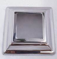 Main courante d'escalier moderne en acier inoxydable avec base carrée et cache-flange carré
