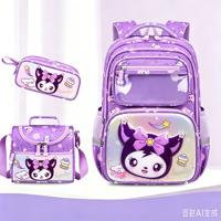 Ensemble de sacs à dos pour filles, 3 sacs à dos pour enfants, sacs d'école mignons pour adolescentes, sacs de collège avec boîte à lunch et trousse à crayons