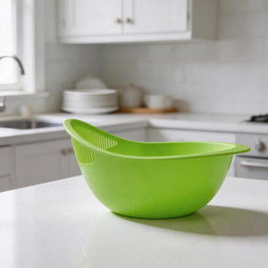 Passoire multifonction pour laver le riz, égouttoir à légumes et fruits avec poignée, passoire de cuisine verte - Product Image 2