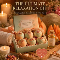 OEM ODM Bombe de bain effervescente au cantaloup 100g, au beurre de karité et à l'huile d'amande douce, hydratante, pour spa, marque privée, personnalisable