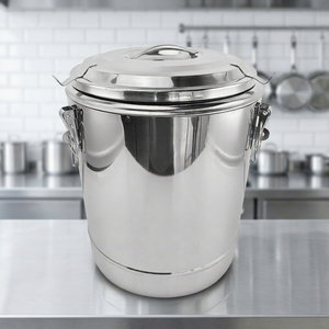 Recipiente Hermético de Acero Inoxidable 304 de Grado Alimenticio con Tapa de Cierre, Recipiente de Almacenamiento a Prueba de Humedad de Gran Capacidad para Arroz, Vino y Alimentos Secos - Product Image 1