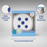 Jouet Squishy Géant en Forme de Dés de 4,72 pouces, Rempli de Farine, à Rebond Lent, Anti-Stress, Jouet Sensoriel à Presser, Présenté en Boîte, Vente en Gros