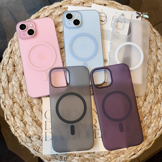 Premium Ice Mist Texture PC Magnetic Phone Case Wholesale Suitable for iPhone 16 Pro Max15 14 Matte Back Cover