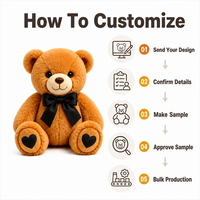 Ours en peluche brodé sur mesure, directement de l'usine, anti-stress, en tissu ultra doux, personnage en peluche OEM/ODM