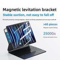 Casing Keyboard Nirkabel Magic Tablet Pintar untuk iPad Pro 11/12.9 Inch dengan Trackpad LED RGB Backlit 2018-2022 Pro M4 M3 M2 2024