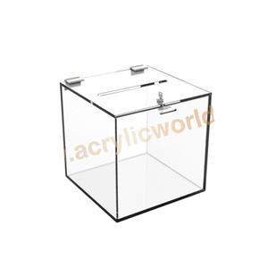 hot sale acrylic Donation <b>Box</b> With Brochure Holder acrylic charity <b>box</b>/donation <b>box</b> - Product Image 1