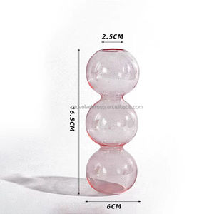 Vases en Verre Transparent Rose <span class=keywords><strong>Bleu</strong></span> Jaune Vert <span class=keywords><strong>Bleu</strong></span> pour Décor Antique Rétro <span class=keywords><strong>Turquoise</strong></span> Fleur Mini Boule Ronde <span class=keywords><strong>Vase</strong></span> en Verre à Bulles - Product Image 3