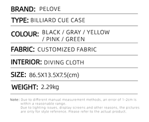 Étui de queue de billard Pelove 3bx5s 8 Hosels en tissu Oxford résistant avec boîte pour 1/2 queue, compatible neuf boules US/EU/SEA - Product Image 3