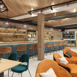 Bar à cocktails de style luxe Mobilier d'intérieur design personnalisé Pub vitrine comptoir vitrine de bar en bois - Product Image 1