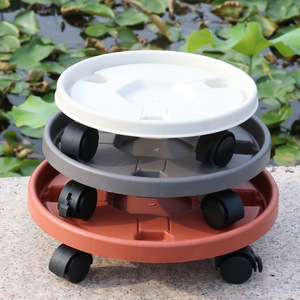 Tragbarer Garten-Tablett mit Schwenkrollen, 3 Farben, 5 Größen erhältlich, Wasserauffangschale, Runde Schale, Mobiler Blumentopf-Untersetzer für den Haushalt - Product Image 3