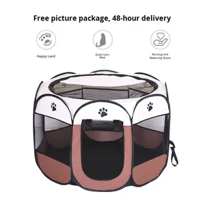 Valla para mascotas con diseño octogonal, tienda plegable para gatos, habitación de maternidad, cierre de cremallera, jaula protectora para perros, caja nido para gatos - Product Image 2