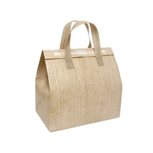 Sac isotherme à emporter, sac en aluminium pour la restauration, emballage de gâteaux, tissu non tissé, sac à main pour barbecue, thé au lait, personnalisable, réutilisable - Product Image 6