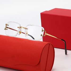 <span class=keywords><strong>Lunettes</strong></span> de soleil de créateur en métal, style chariot de courses, avec logo, monture sans bords taillée au diamant, <span class=keywords><strong>lunettes</strong></span> de soleil tendance - Product Image 4