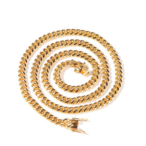 Joyería <span class=keywords><strong>de</strong></span> Bisutería al por Mayor, Joyería <span class=keywords><strong>de</strong></span> Acero Inoxidable 316L, Chapado en Oro <span class=keywords><strong>de</strong></span> 18K, Cadena Cubana <span class=keywords><strong>de</strong></span> 6mm, Pulsera, Gargantillas <span class=keywords><strong>de</strong></span> Moda, Collares - Product Image 1