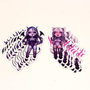 מותאם אישית decals למות ויניל אנימה חמוד מדבקות ילדה שחורה דקורטיבית קריקטורה טלפון נייד מדבקה - Product Image 4