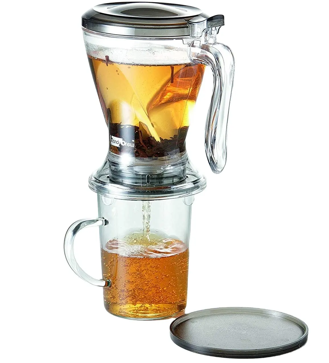 Rifornito MOQ inferiore 600ML 20 oz personalizzato Magic Tea Maker Leaf Tea Steeper Bottom Dispensing teiera facile infusore per tè con sottobicchiere