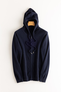 Custom <strong>Men</strong> Cashmere Hoodie Sweater <strong>Long</strong> Sleeve Knitted Wool Clothes <strong>Cardigan</strong> Full up Zipper - Product Image 6