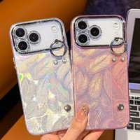 Coque de téléphone antichoc de luxe IMD avec texture ondulée électroplaquée pour iPhone 17 Pro Max et iPhone 18 Pro