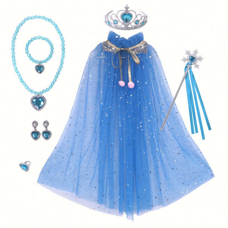 Elsa Cape Costumes Elegant Princess Dress Up Clothes