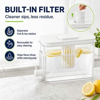 4 Litres Cruche Thé Froid Brew avec Filtre Distributeur Boissons Eau Rafraîchisseur Récipient pour Réfrigérateur Maison Cuisine