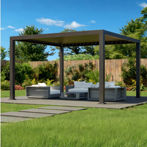 Luxe Automatische Buitenluifel Waterdicht Metalen Dak Aluminium Lamellen <span class=keywords><strong>Pergola</strong></span> Summerhouse <span class=keywords><strong>Pergola</strong></span> Voor Achtertuin Buiten Tuinhuisje - Product Image 4