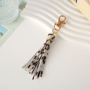 YY Cheap PU Leather Tassel Bag Charm Colorful Leather Tassels <b>Keychain</b> Beautiful Leather Key Rings Bag for Women - Product Image 2