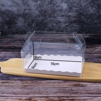 Boîte rectangulaire en plastique transparent de 10,8*4,5*4 pouces pour gâteaux roulés avec plateau à fleurs et poignée de transport portable