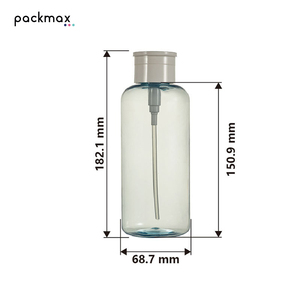 Bouteille démaquillante transparente en PET de 500 ml à épaule ronde avec pompe - Contenant vide pour dissolvant de vernis à ongles en gros - Product Image 3